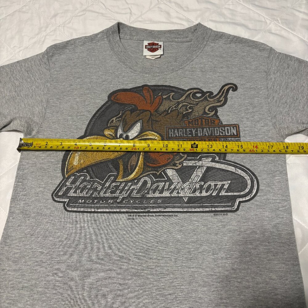 Harley-Davidson Gunslinger Looney Tunes Taz Bugs Tee Gray Small Rare 2014 - Picture 13 of 15